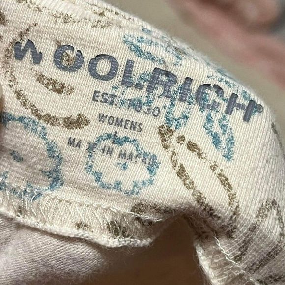 Woolrich Womens Cream Floral Tank Top Size Large V Neck Sleeveless Lounge - Picture 6 of 11